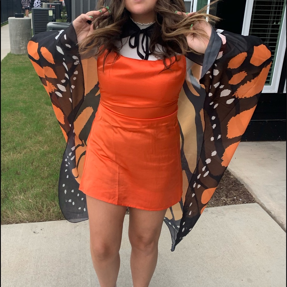 ORANGE SLIP DRESS - Picture 2 of 3